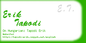 erik tapodi business card